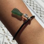 Leather & Seaglass Charm Bracelet