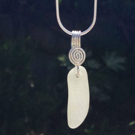 White Seaglass Pendant