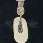 White Seaglass Pendant & Flip Flop Charm