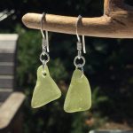 Olive Green Seaglass Earrings