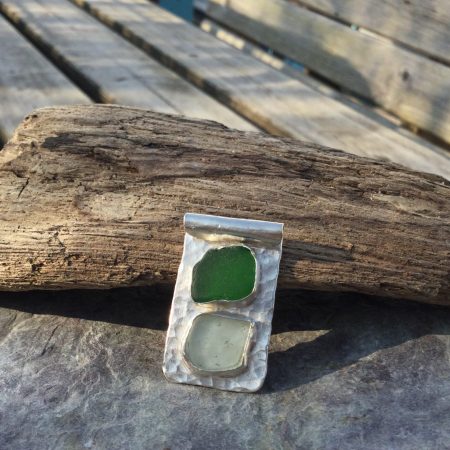 "On the Beach" Green & White (Hallmarked)