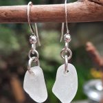 White Seaglass Earrings