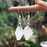 White Seaglass Earrings