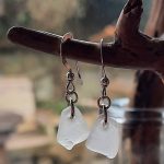 White Seaglass Earrings
