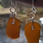 Brown Seaglass Earrings