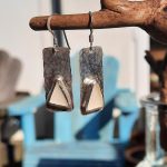 "On The Beach" Earrings, White Seaglass (hallmarked)