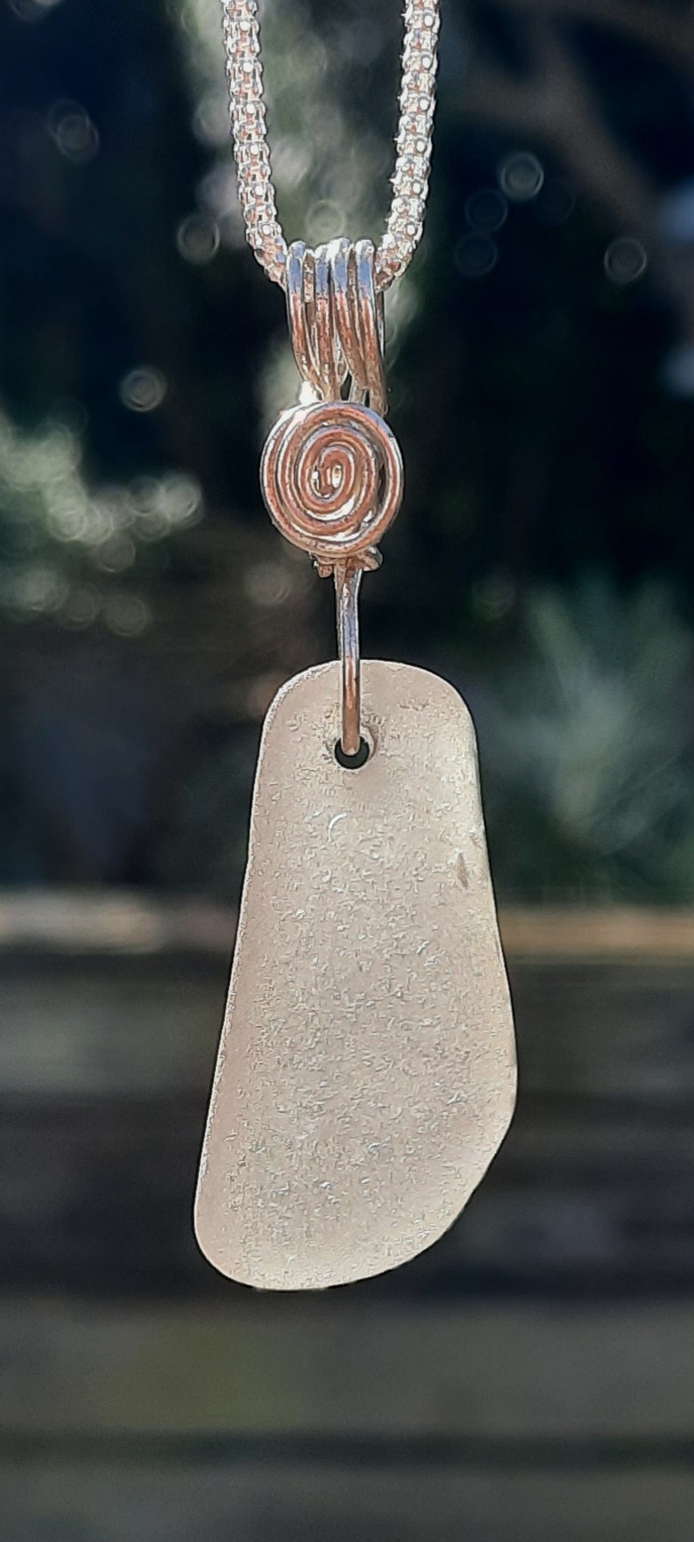 White Seaglass Pendant - Image 3