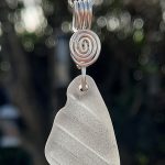 White Seaglass Pendant (patterned)