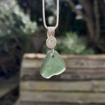 Teal Seaglass Pendant (rare)