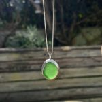 Green Seaglass Bezel Set Pendant