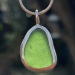 Green Seaglass Bezel Set Pendant
