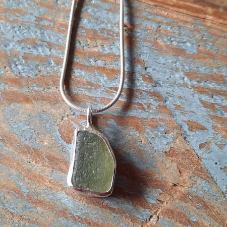 Olive Green Bezel Set Pendant