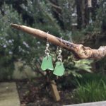 Emerald Green Seaglass Earrings