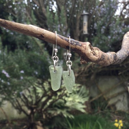 Sage Green Seaglass Earrings