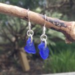 Blue Seaglass Earrings (Rare)