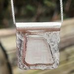 Rare Patterned White Seaglass "On The Beach" Pendant